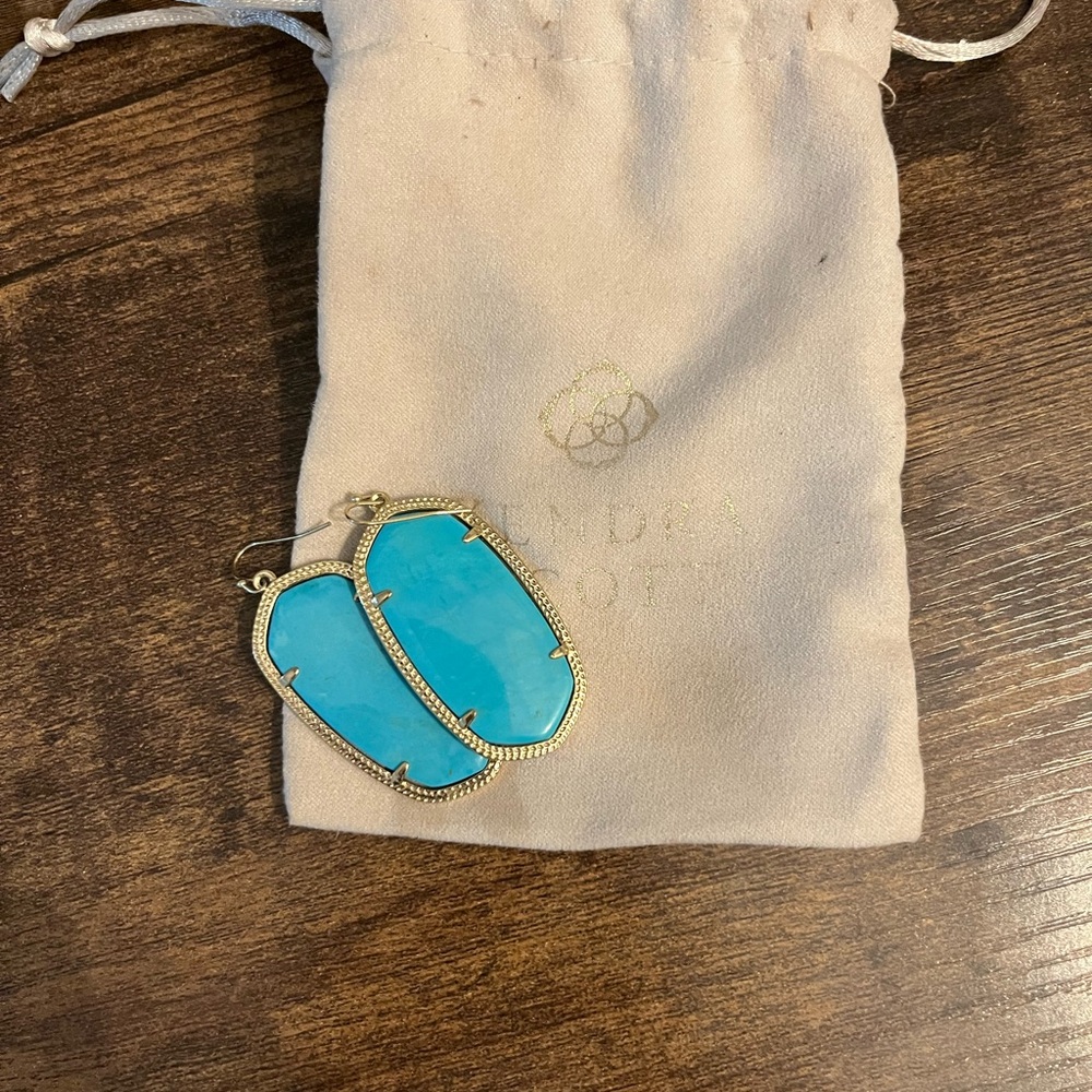 Kendra Scott Turquoise and Gold Earrings